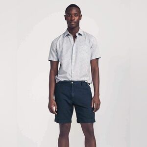 Faherty Malibu Shorts Mens Lightweight Linen Blend Navy Chinos